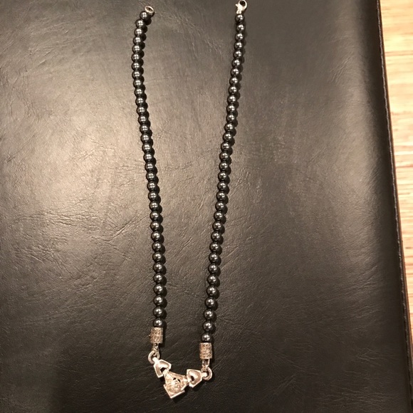 Judith Jack - Beaded Hematite & Marcasite choker Necklace - Picture 6 of 7